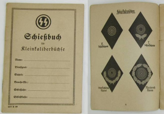 Rare Waffen SS Marksman Qualification Booklet