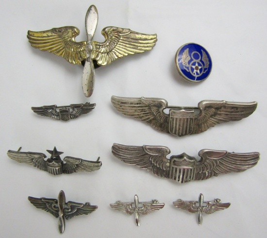 9pcs-USAAF Pilot Wings-Misc. Insignia