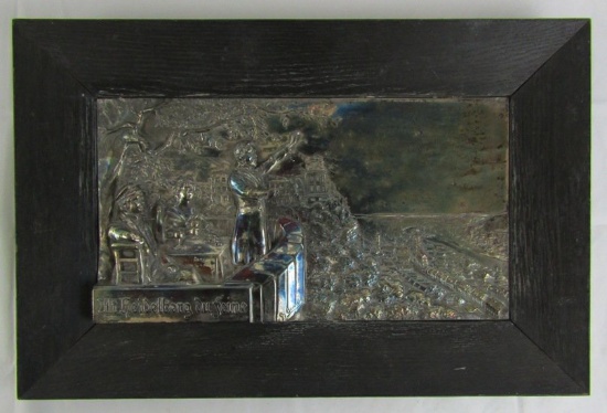 Rare Late 1800's early 1900's Metal Art Sculpture/Plaque By GG Bommer