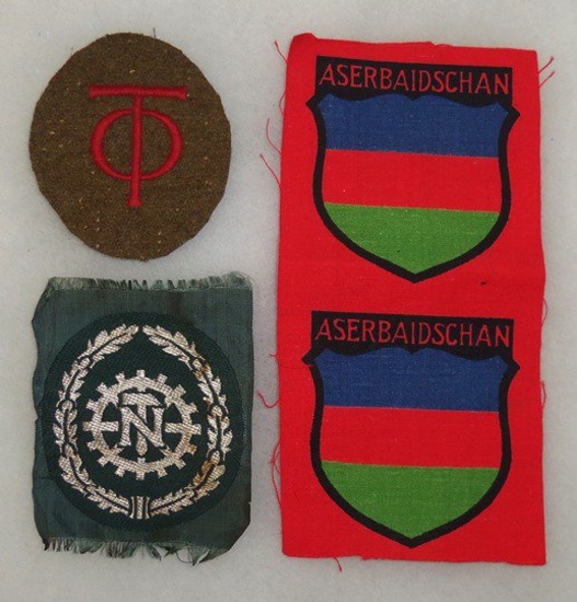 3 pcs. WW2 Aserbaidschan/Teno/Org. Todt Sleeve Patches