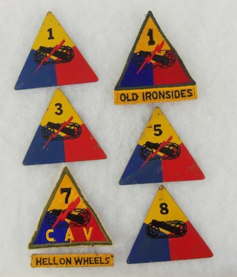 7 pcs. WW2 US  Armored Division Insignia