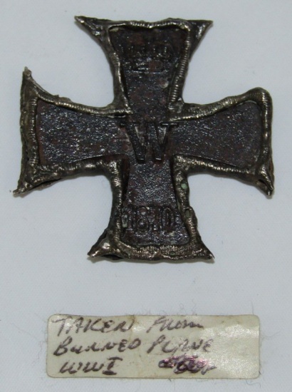 Rare 1870 Iron Cross 2nd Class-In Relic Condition As Found In WW1 German Biplane Wreckage