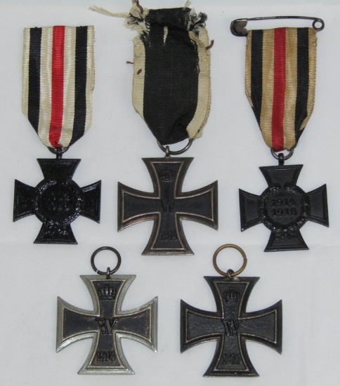 5pcs-WW1 German Next Of Kin Honor Medals-Iron Crosses 2nd Class