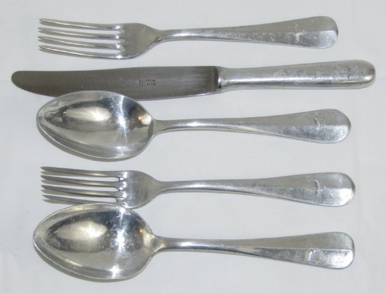 5pcs WW2 Luftwaffe Aluminum Flatware