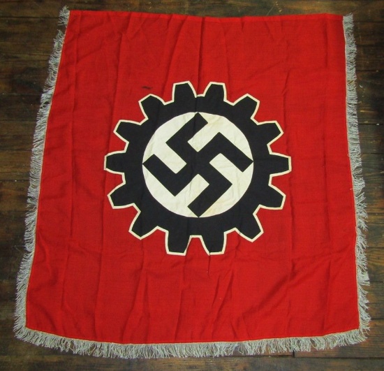 Multi-Piece Construction DAF Parade/Podium Banner With Silver Bullion Fringe.