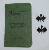 Rare WW1 US Military AEF 2nd Prov. Aero Regt., Regimental Roster Booklet-Signal Corp Insignia.