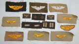 14pcs-WW2 US Army Air Corp Embroidered Wings-Bullion Rank Insignia