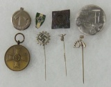 8 pcs. WW2 German Misc. Template/Pins/Stickpins/War Merit Medal