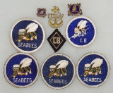 9 pcs. WWII US Navy/Seabees Insignia and Patches