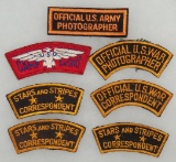 7pcs-WWII U.S. Photographer/War Correspondent/USO Shoulder Patches