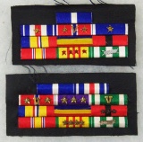 2pcs- Vietnam War Period USMC/USN Sewn Style Ribbon Bar Clusters-Navy Cross-Silver Star..Etc..