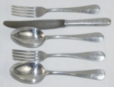 5pcs WW2 Luftwaffe Aluminum Flatware