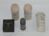 5pcs- Waffen SS Soldier Talcum Bottles-Lighter-Wehrmacht Document Stamp