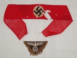 2 pcs. WWII German NSDAP Armband/Cap Eagle