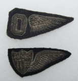2pcs-WW1 US Military Aviator/Observer Wings-Bullion-Scrapbook Removed