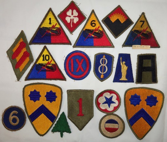 18 pcs. WWII Period US Army Patches