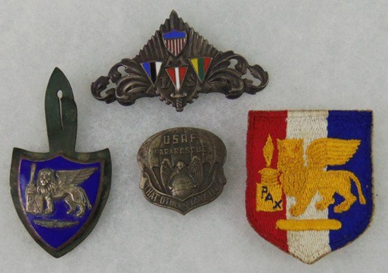 4 pcs. Scarce Pre-Vietnam SETAF Insignia/USAF Pararescue/MLS Badges