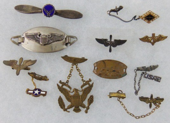 11 pcs. WW2 USAAF/USAF Sweetheart Jewelry