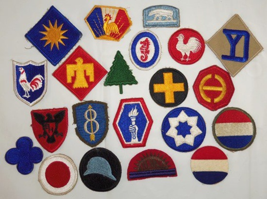 21 pcs. WWII Period US Division and Other Patches