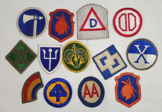 13 pcs. WW2 Period US Military Patches