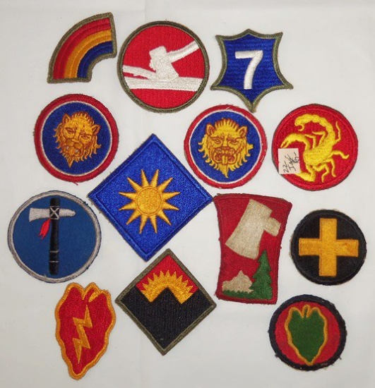 13 pcs. WWII US Division Patches