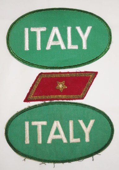 3 pcs. WWII Italian POW Patches/Unknown Collar Tab-Possibly Italian