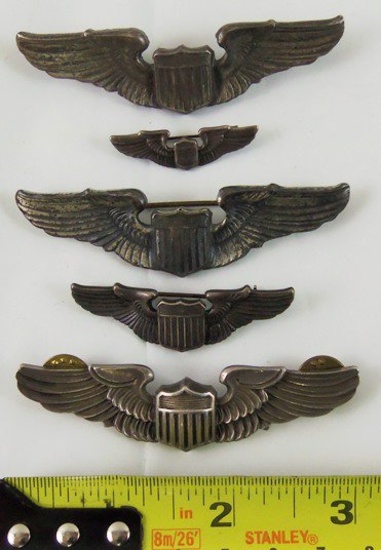 5 pcs.  WW2 Period US Army Air Corp Pilot Wings