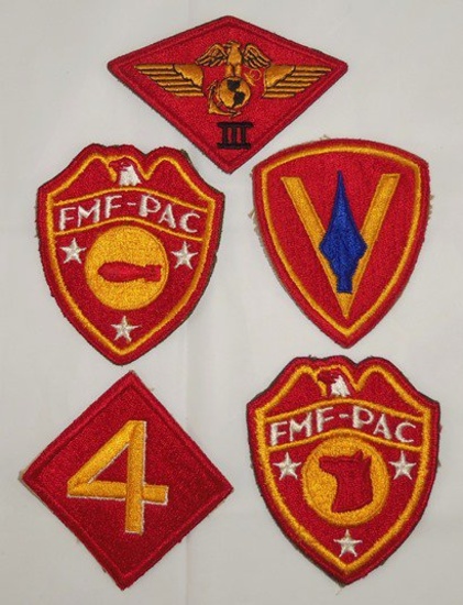 5 pcs. WWII Period USMC Patches
