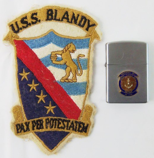 2 pcs. Vietnam War Period Lighter/USS Blandy Crew Patch (MA43/RM)