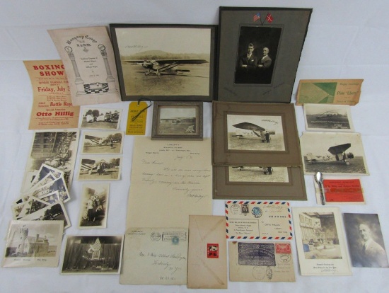 RARE! Photo/Autograph/Document Grouping-Transatlantic Flight "Liberty"-Otto Hillig