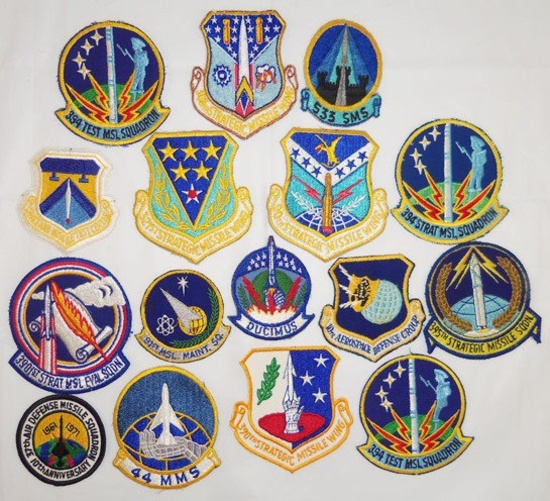 16pcs-Vietnam War Period/Later USAF Missile Squadron Patches-Etc.