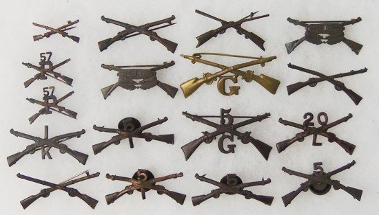 17pcs-US Span-Am/WW1 Insignia