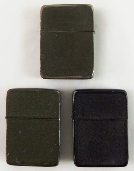 3pcs-WW2 Period US Soldier Issue Windproof Lighters By Park Lighter Co. (MA43)