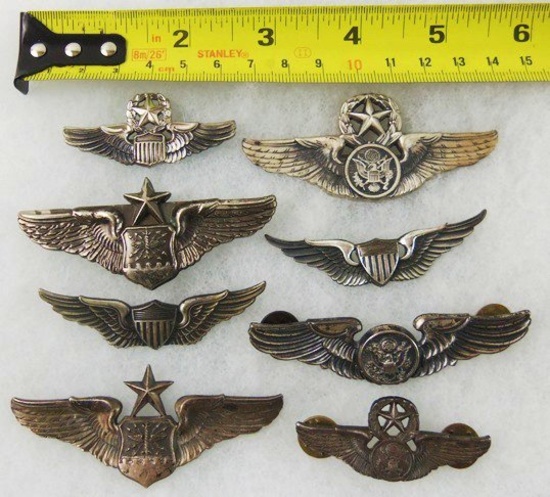 8pcs-Post WW2/Vietnam Period USAAF/USAF Pilot/Air Crew Wings