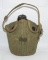 WW2 US 1944 Canteen With British Made Cover-Unique Carry Strap-US Airborne Jump Wings Attached