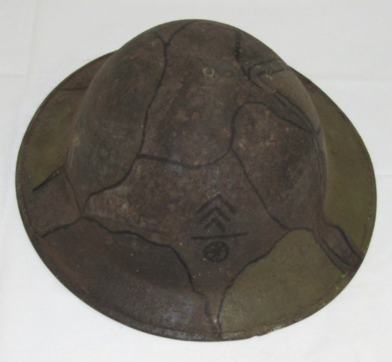 WW1 U.S. M1917/P17 Doughboy Helmet With Camo Finish/Sgt. Rank