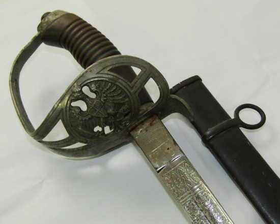 Prussian/Imperial  2nd Westphalian/11th Hussars Regiment Officer's Sword-Engraved Blade (EW-143)