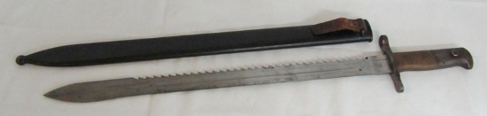 Swiss Model 1914 "Schmidt-Rubin" Pioneer/Engineer "Saw back" Bayonet W/Scabbard