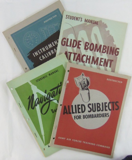 4pcs-Scarce  US Army Air Forces Bombardier Restricted Training Manuals