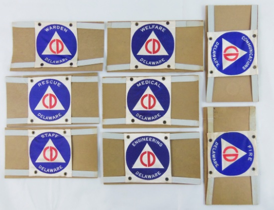 8pcs-WW2 Period Delaware Civil Defense Specialist Armbands