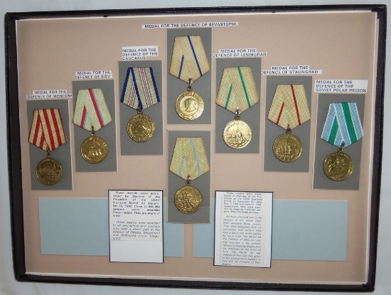 8pcs-Collector Mounted WW2 USSR Soviet Defense Medals