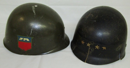 2pcs-WW2 US M1 Helmet Liners-4 Star General By Firestone/76th Division