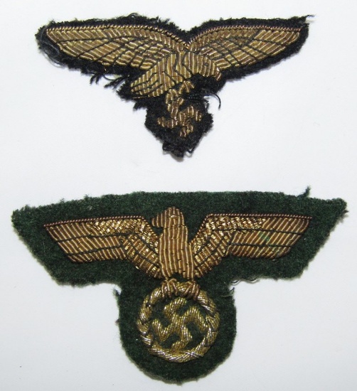 2pcs-Gold Bullion Luftwaffe General/High Rank Civil Leader M43 Cap Eagles