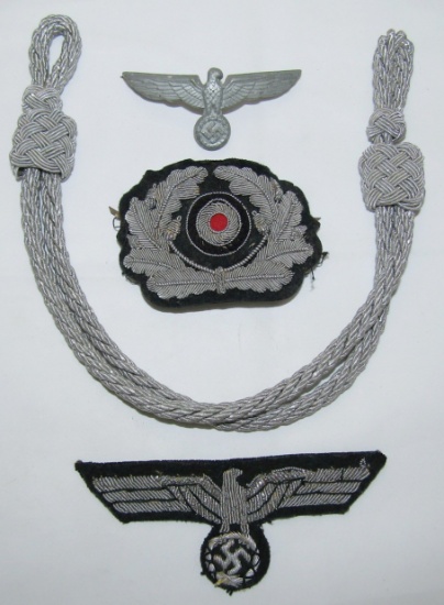 Panzer Officer's Visor Cap Insignia/Bullion Breast Eagle