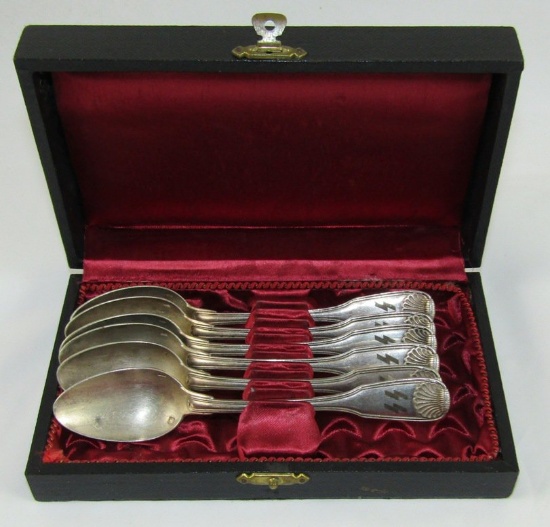 6pcs-5-1/2" SS Engraved Silver Spoons