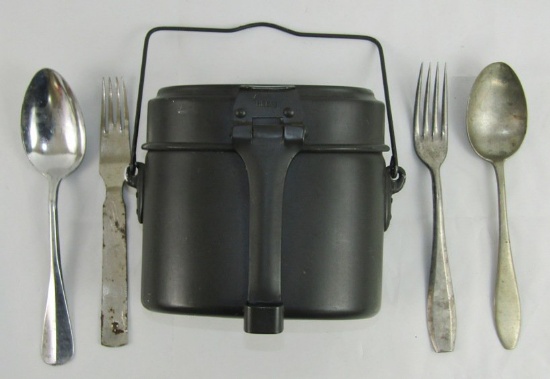 Minty WW2 M31 German Wehrmacht Mess Kit (HRE.43) -4pcs Nazi Marked Flatware