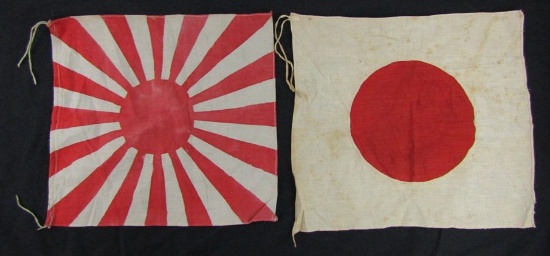2pcs-WW2 Period Japanese Meatball/Rayed Soldier Flags.