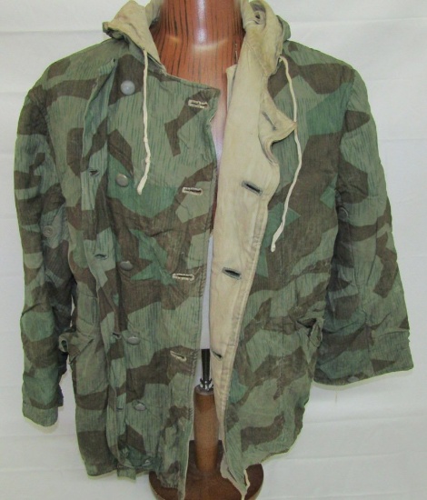 WW2 German Soldier Splinter Pattern Camo Reversible Cold Weather Jacket