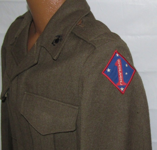 WW2 USMC 1st Marine Div. Australian Made Vandergrift W/"Blooded" Patch-Named (U-213)