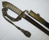 Rare Circa 1800's British Royal Navy Commissioned Officer's Sword W/Portapee-Named